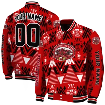 customized jacksonville state gamecocks pyramid shapes red varsity jacket fashion forward.webp