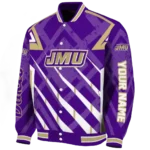customized james madison dukes chevron angles purple varsity jacket best selling.webp