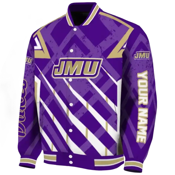 customized james madison dukes chevron angles purple varsity jacket best selling.webp