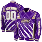 customized james madison dukes chevron angles purple varsity jacket best selling.webp