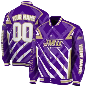 customized james madison dukes chevron angles purple varsity jacket fashion forward.webp