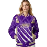 customized james madison dukes chevron angles purple varsity jacket best selling.webp
