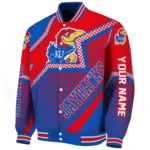 customized kansas jayhawks star burst blue varsity jacket best selling.webp