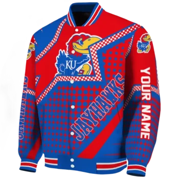customized kansas jayhawks star burst blue varsity jacket best selling.webp