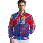 customized kansas jayhawks star burst blue varsity jacket best selling.webp