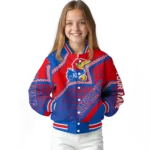 customized kansas jayhawks star burst blue varsity jacket best selling.webp