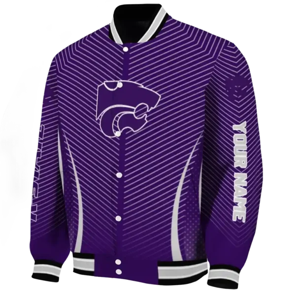 customized kansas state wildcats chevron arrow purple varsity jacket best selling
