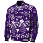 customized kansas state wildcats pyramid shapes purple varsity jacket best selling.webp