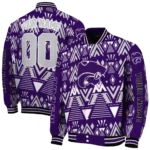 customized kansas state wildcats pyramid shapes purple varsity jacket best selling.webp