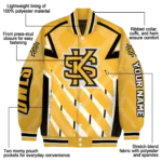 customized kennesaw state owls chevron angles gold varsity jacket best selling.webp
