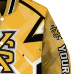 customized kennesaw state owls chevron angles gold varsity jacket best selling.webp