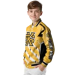 customized kennesaw state owls chevron angles gold varsity jacket best selling.webp