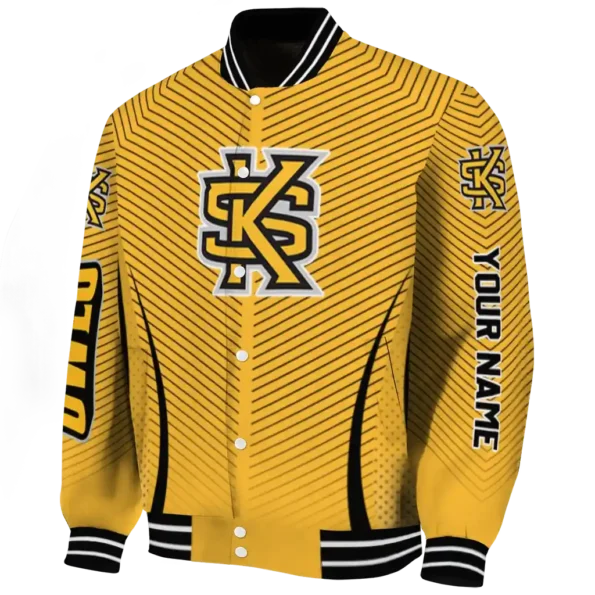 customized kennesaw state owls chevron arrow gold varsity jacket best selling