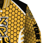 customized kennesaw state owls hexagon grid gold varsity jacket best selling.webp