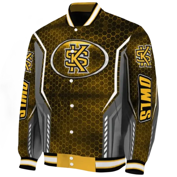 customized kennesaw state owls power plate gold varsity jacket best selling