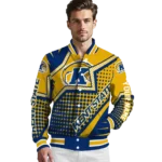 customized kent state golden flashes star burst navy blue varsity jacket best selling.webp