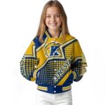 customized kent state golden flashes star burst navy blue varsity jacket best selling.webp