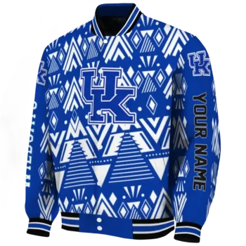 customized kentucky wildcats pyramid shapes blue varsity jacket best selling.webp