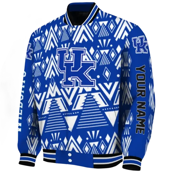 customized kentucky wildcats pyramid shapes blue varsity jacket best selling.webp