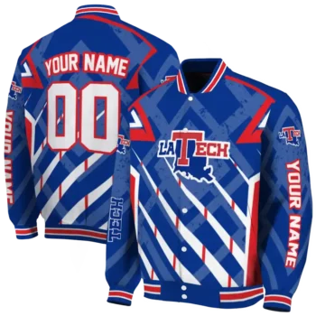 customized la tech chevron angles blue varsity jacket fashion forward.webp