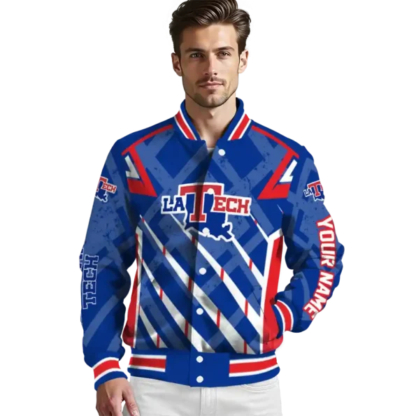 customized la tech chevron angles blue varsity jacket high quality.webp