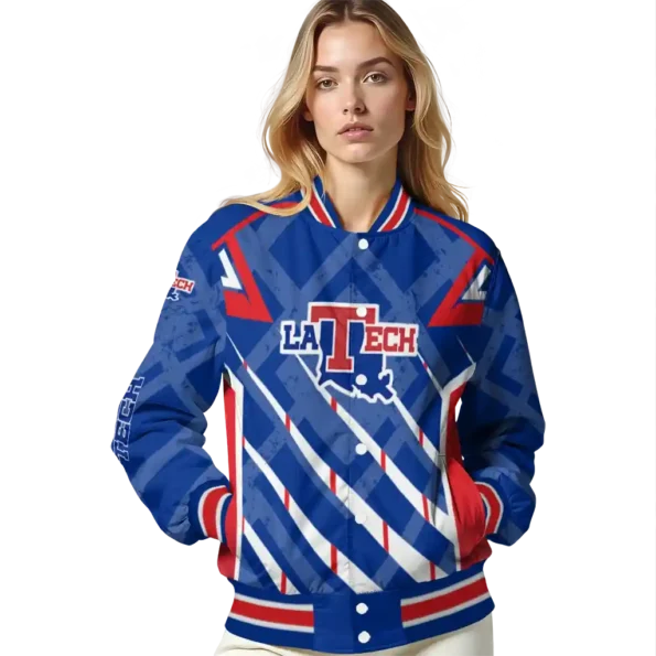 customized la tech chevron angles blue varsity jacket latest model.webp