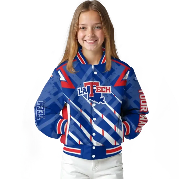 customized la tech chevron angles blue varsity jacket top rated.webp