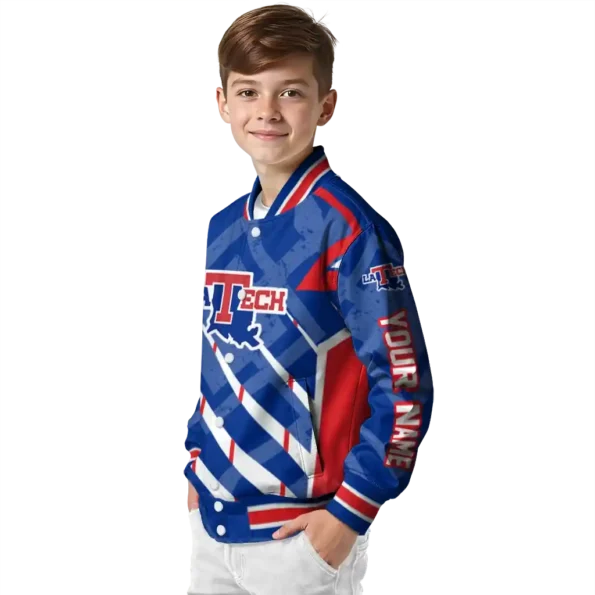 customized la tech chevron angles blue varsity jacket trendy.webp