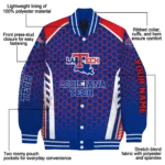 customized la tech hexagon grid blue varsity jacket best selling.webp