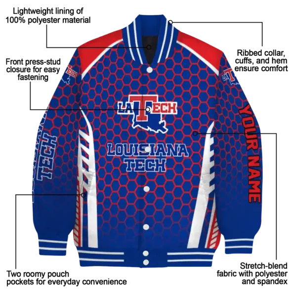 customized la tech hexagon grid blue varsity jacket new arrival.webp