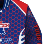 customized la tech hexagon grid blue varsity jacket best selling.webp