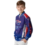 customized la tech hexagon grid blue varsity jacket best selling.webp