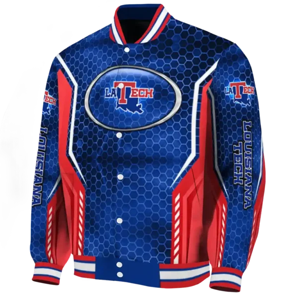 customized la tech power plate blue varsity jacket best selling