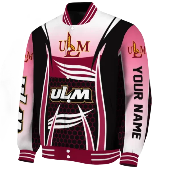 customized louisiana monroe warhawks mesh effect red black varsity jacket best selling