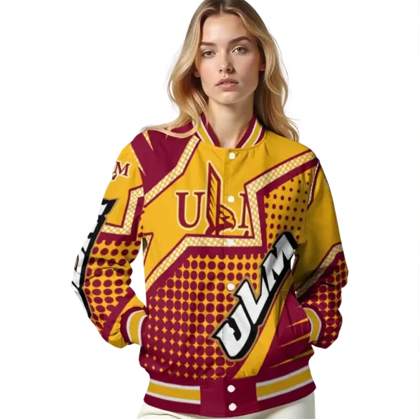 customized louisiana monroe warhawks star burst red varsity jacket latest model.webp