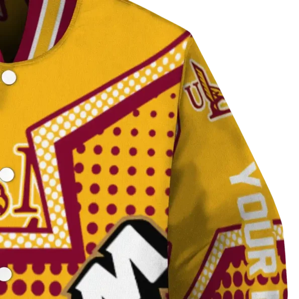 customized louisiana monroe warhawks star burst red varsity jacket premium grade.webp