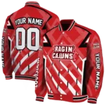 customized louisiana ragin cajuns chevron angles red varsity jacket best selling.webp