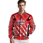 customized louisiana ragin cajuns chevron angles red varsity jacket best selling.webp