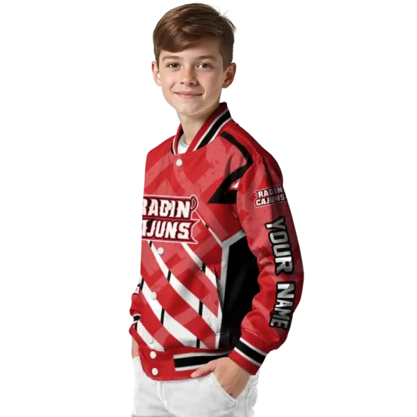 customized louisiana ragin cajuns chevron angles red varsity jacket trendy.webp