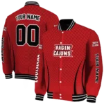 customized louisiana ragin cajuns chevron arrow red varsity jacket best selling.webp