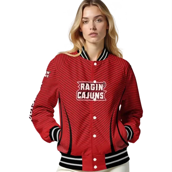 customized louisiana ragin cajuns chevron arrow red varsity jacket latest model.webp