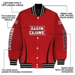 customized louisiana ragin cajuns chevron arrow red varsity jacket best selling.webp