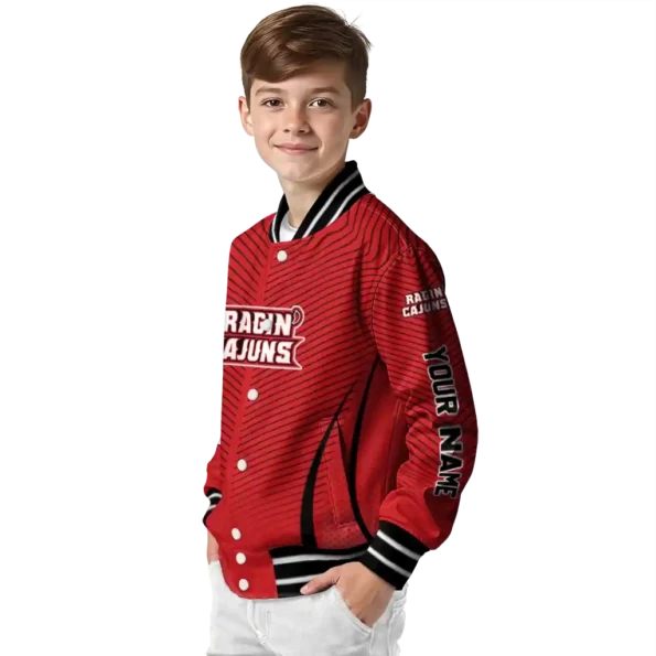 customized louisiana ragin cajuns chevron arrow red varsity jacket trendy.webp