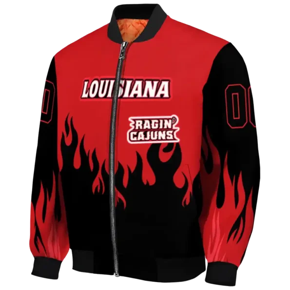 customized louisiana ragin cajuns flame border red black bomber jacket best selling