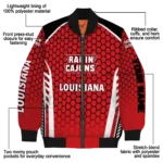 customized-louisiana-ragin-cajuns-hexagon-grid-red-bomber-jacket-best-selling.webp