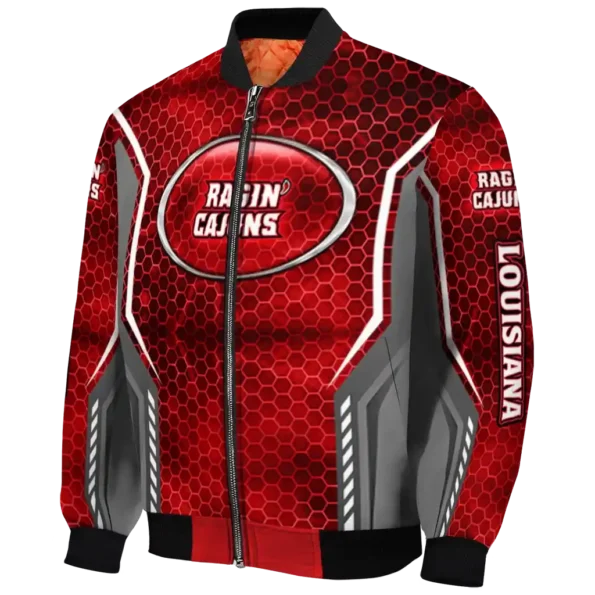 customized louisiana ragin cajuns power plate red bomber jacket best selling
