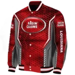 customized louisiana ragin cajuns power plate red varsity jacket best selling.webp