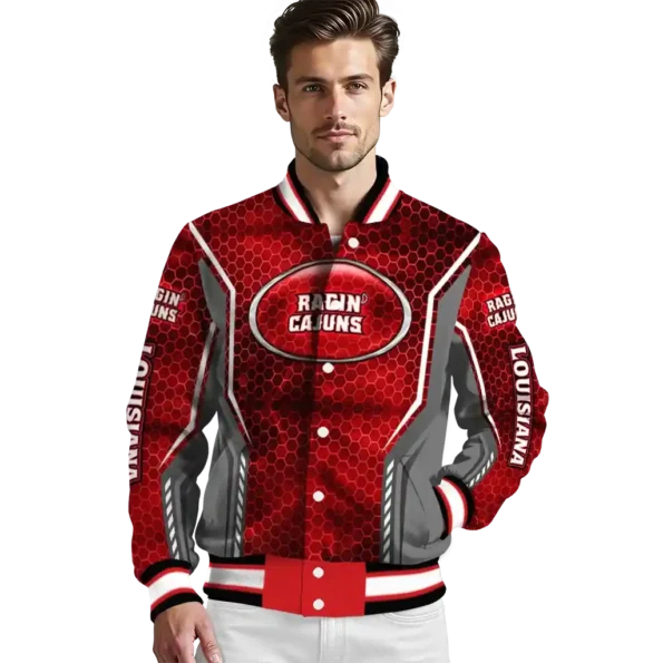 customized louisiana ragin cajuns power plate red varsity jacket high quality.webp