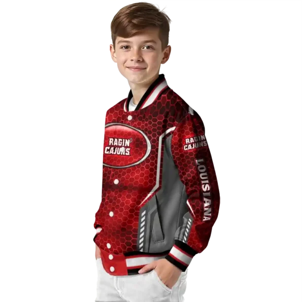 customized louisiana ragin cajuns power plate red varsity jacket trendy.webp