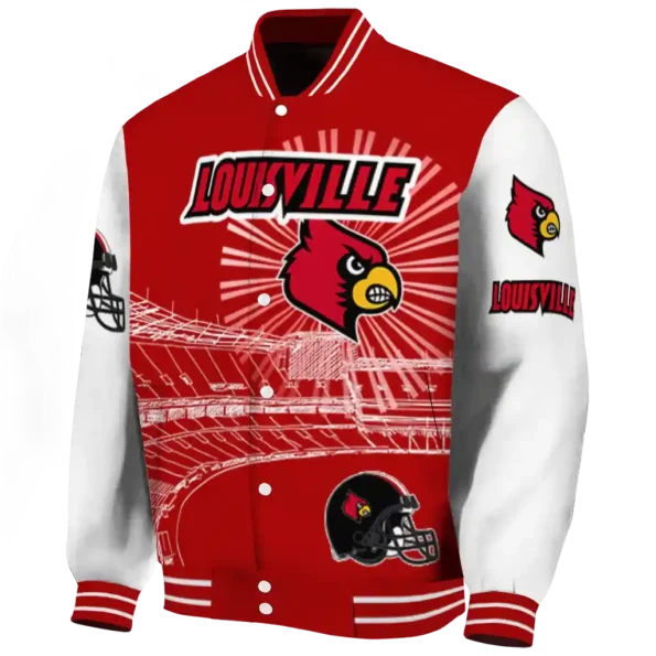 customized louisville cardinals ferris arena red white varsity jacket best selling